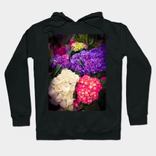 Purple Floral Pink Flowers White Plants Hoodie